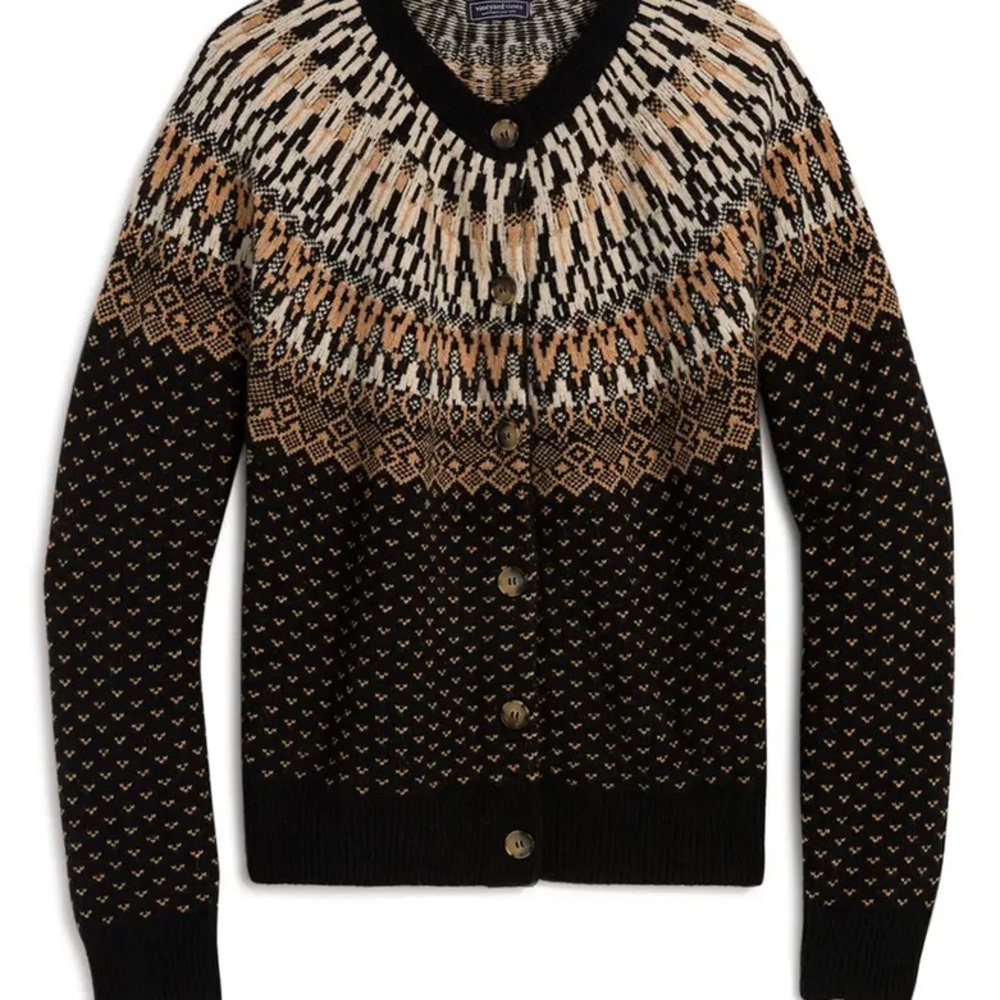 Vineyard Vines Fair Isle Merino Wool Blend Cardigan Sweater *NEW WITH TAGS*